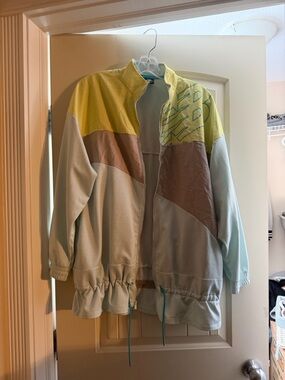 New Balance Yellow and Mint Colorblock Windbreaker new